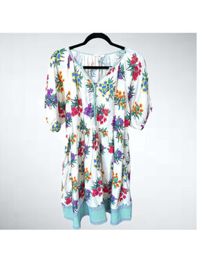 Size S Easel Los Angeles Puff Sleeve Floral 
Mini Dress